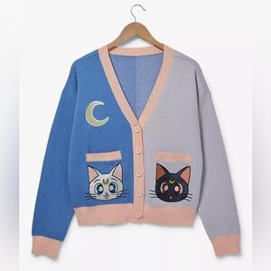 Pretty Guardian Sailor Moon Luna & Artemis Color Block Women's Cardigan